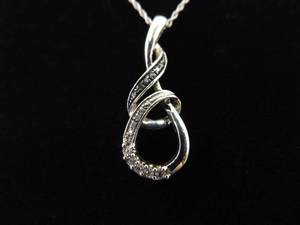 .925 Sterling Silver Diamond Accented Infinity Knot Pendant Necklace