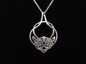 .925 Sterling Silver Celtic Bull Pendant Necklace