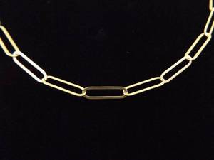 .925 Sterling Silver Long Link Vermeil Pendant Necklace