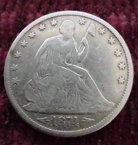 1874 Seated Liberty Half Dollar