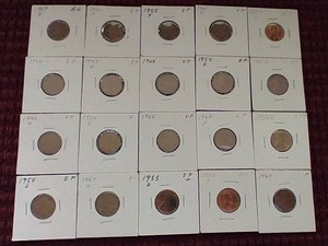 (20) Wheat Pennies in Flips