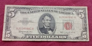 1963 Red Seal $5 Note