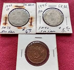 (3) Vintage British Coins - (2) Silver