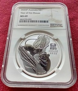 2020 Australia Year of the Mouse 1 Oz. Silver Coin - NGC MS69