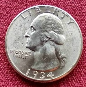 Gorgeous 1934-D Washington Quarter
