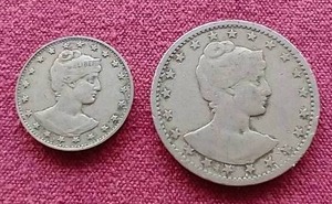 (2) Vintage 1901 Brazilian Coins