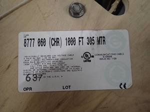 Spool of Belden Wire  See label in photos&nbsp&nbsp New in plastic