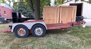 lot 1196 image: Heavy Duty Tandem Axle 12FT Trailer