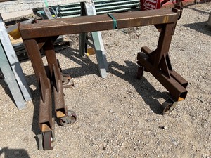 lot 4232 image: Steel Saw Horses With Casters