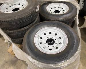 lot 7289 image: Pair of New ST235-80R16 Trailer Tires
