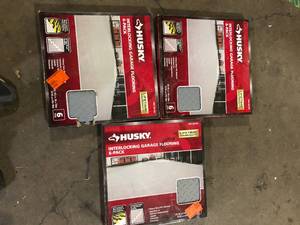 lot 18 image: Lot of Husky Gray 18 x 18 x 2.1 Thick PVC ExerciseGym Flooring Tiles (6 TilesCase) (13.95 sq. ft.)   Customer Returns See Pictures