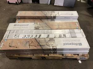 lot 38 image: 8 Boxes of Lifeproof Shenandoah White Oak 14 in. T x 6.5 in. W Click Lock Engineered Hardwood Flooring (21.67 sq. ft.case)   Customer Returns See Pictures