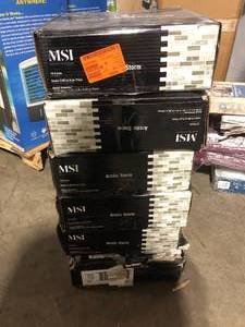 lot 41 image: 6 Boxes of  MSI Arctic Storm 12.13 in. x 12.75 in. Honed Marble Look Floor and Wall Tile 0.98 sq. ft.Each   Customer Returns See Pictures