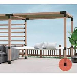 lot 44 image: Lot of WILD HOG LINX 4 in. UniFit Black Steel Post Base and Wall Mount Bracket Pergola for 4x4 Wood Posts (1-Pack)   Customer Returns See Pictures