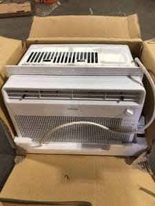 lot 26 image: Vissani 5,000 BTU 115-Volt Window Air Conditioner for 150 sq. ft Rooms in White Customer Returns See Pictures