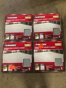lot 5 image: Lot of Husky Gray 18 x 18 x 2.1 Thick PVC ExerciseGym Flooring Tiles (6 TilesCase) (13.95 sq. ft.)  Customer Returns See Pictures