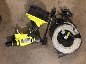 lot 18 image: RYOBI ONE HP 18V Brushless EZClean 600 PSI 0.7 GPM Cordless Cold Water Power Cleaner (Tool Only) Customer Returns See Pictures