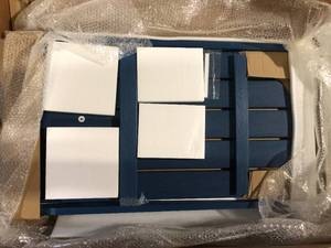 lot 25 image: Navy Plastic Outdoor Patio Folding Adirondack Chair Customer Returns See Pictures