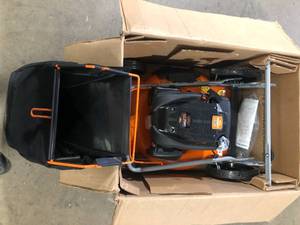 lot 40 image: YARDMAX 21 in. 170cc 3-in-1 Gas Walk Behind Push Lawn Mower with High Rear Wheels  Customer Returns See Pictures
