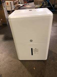 lot 47 image: GE 35 pt. Dehumidifier with Smart Dry for Bedroom, Basement or Very Damp Rooms up to 3000 sq. ft. in White  Customer Returns See Pictures