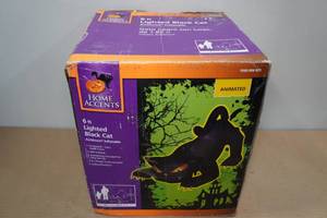 lot 127 image: Home Accents 6 Airblown Inflatable Lighted Black Cat