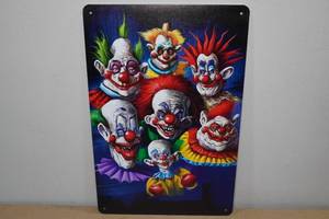 lot 143 image: Metal Halloween Sign -Clowns