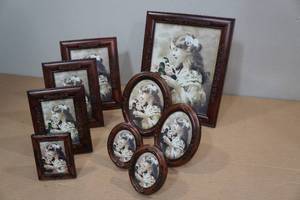 lot 50 image: 10-Piece Mahogany Finished Picture Frames - Assorted Sizes