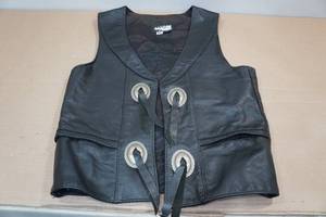 lot 201 image: All American Rider Leather Vest -Small