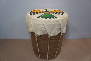 lot 221 image: Hand Painted Vintage Style Drum
