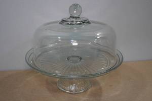 lot 278 image: Glass Cake Plate with Lid