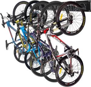 lot 4 image: HORUSDY Bike Storage Rack, 6 Bike Racks and 6 Helmets Hooks