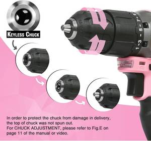 lot 5 image: WORKPRO Pink Cordless 20V Lithium-ion Drill Driver Set, 1 Battery, Charger and Storage Bag