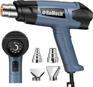 lot 9 image: ROMECH Heat Gun, Heavy Duty Fast Heating, Variable Control 120°F1200°F (50-500) 4 Nozzles