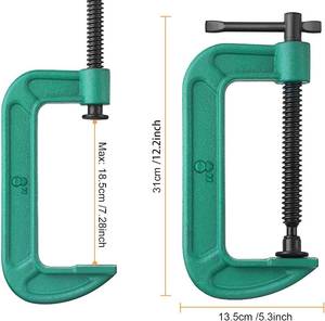 lot 37 image: 4 Pcs C Clamp Set 8 Inch Heavy Duty G-Clamps Automotive and Wood Working, Welding