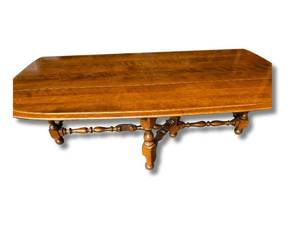 Vintage Colonial Solid Wood Drop Leaf Coffee Table Measuring 60 x 23 x 16.5 (43 wide with the sides up)