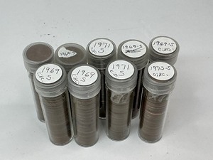 lot 79 image: 6x 1969-S, 2x 1971-S, & 1973-S Solid Date Memorial Cent Roll