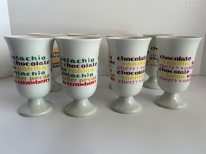 lot 40 image: Vintage 60s TOSCANY COLLECTION Japan Parfait Ice Cream Dishes - Qty 8