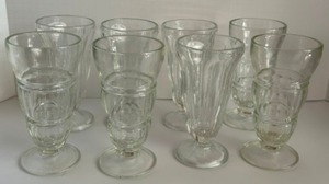 lot 42 image: Vintage Thick SUNDAE Tulip Clear Glass Dishes - Qty 8