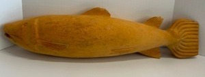 lot 44 image: Vintage Large Carving FISH Decoy Cabin Wall Decor Signed by Artist
