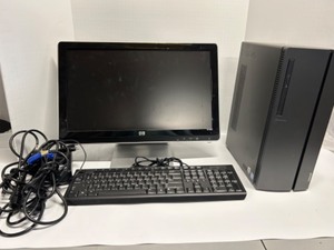 lot 54 image: LENOVO & HP 3 Component COMPUTER System Including Windows 10 Tower, 20 Monitor & a Keyboard