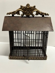 lot 24 image: Vintage Victorian Style Heavy Cast Grate BIRD CAGE w Ornate Top