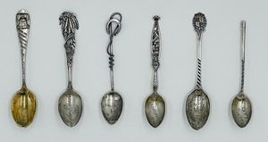 lot 157 image: STERLING SILVER Souvenir Spoons - QTY 6