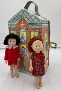 lot 171 image: Madeline & Pepito Dolls with Hinged House Carrying Case