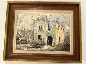 lot 202 image: Painted Ruins - Framed Original Oil Painting - Unsigned