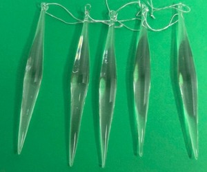 lot 108 image: Vintage Clear Glass Hand Blown ICICLE Christmas Ornaments - Qty 5
