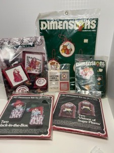 lot 229 image: CHRISTMAS CRAFTING KITS Felt Ornaments & Handcrafted Needlework Pieces by Dimensions, Sudbury & Truly Yours - Qty 6