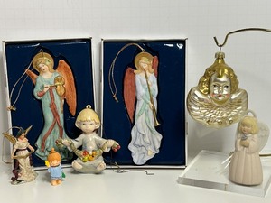 lot 246 image: Vintage Colorful ANGELS Christmas Ornaments Including Kurt Adler, Germany, Italy & Hallmark - Qty 7