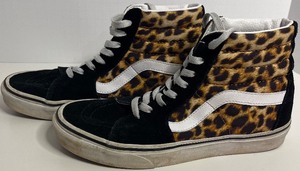 lot 313 image: VANS Sk8-hi Sueded Cheetah Print and Black Accent HIGH TOP Tennis Shoes Ladies 7.5M