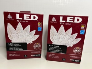 lot 326 image: Christmas Lights LED by Enchanted Forest 70 Warm White Color New in Box - Qty 2