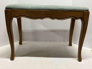 lot 331 image: French Country DRESSING Vanity BENCH Stool Walnut Frame Sturdy